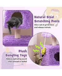 Hongge Monster-Themed Cat Tower with 2 Private Condos, 44 Inch