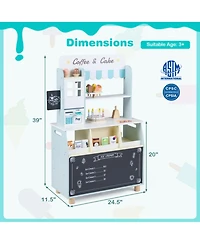 Hongge Wooden Ice Cream Shop 27-Piece Playset, Ages 3+