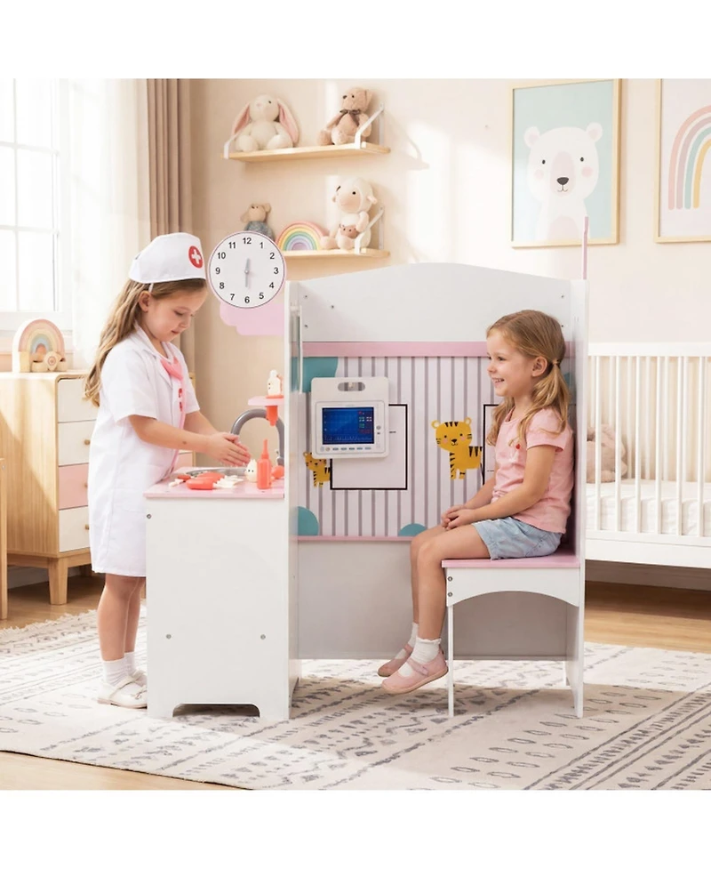 Hongge Kids Doctor Adjustable Height Bar Hand Washing Station 27-Piece Play Set, Ages 3+