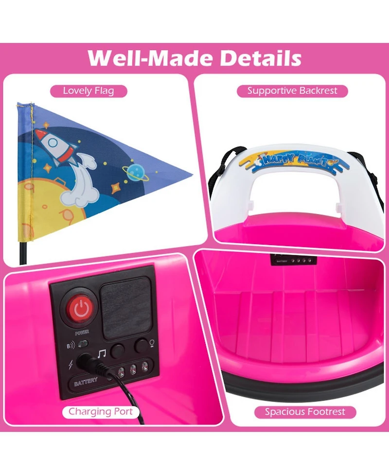 Hongge 12V Kids Ride On Bumper Car with Dual Joystick Control and Remote Control, Ages 18 Months+