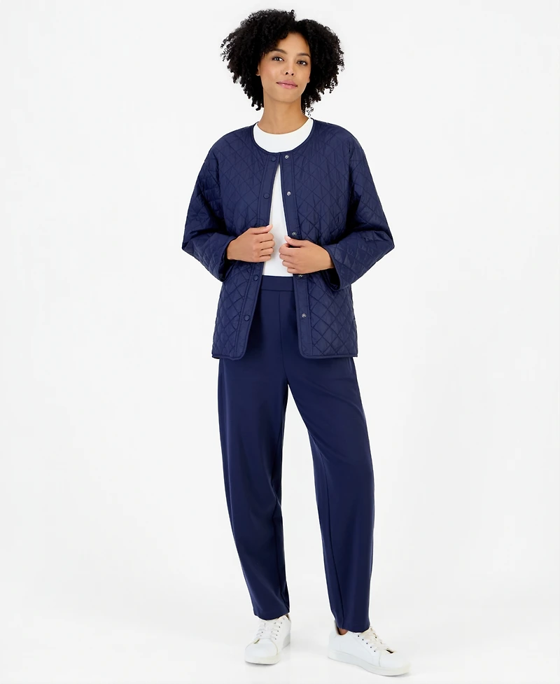 Eileen Fisher Women's Lightweight Quilted Short Nylon Coat