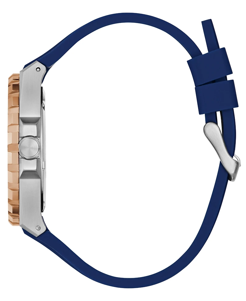 Guess Men's Quartz Blue Silicone Watch 44mm