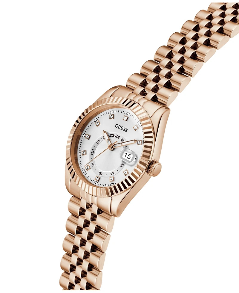 Guess Women's Quartz Rose Gold-Tone Stainless Steel Watch 34mm