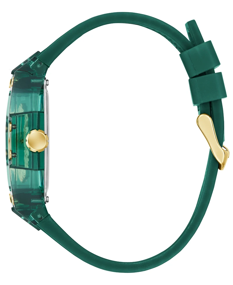 Guess Men's Quartz Green Silicone Watch 42mm