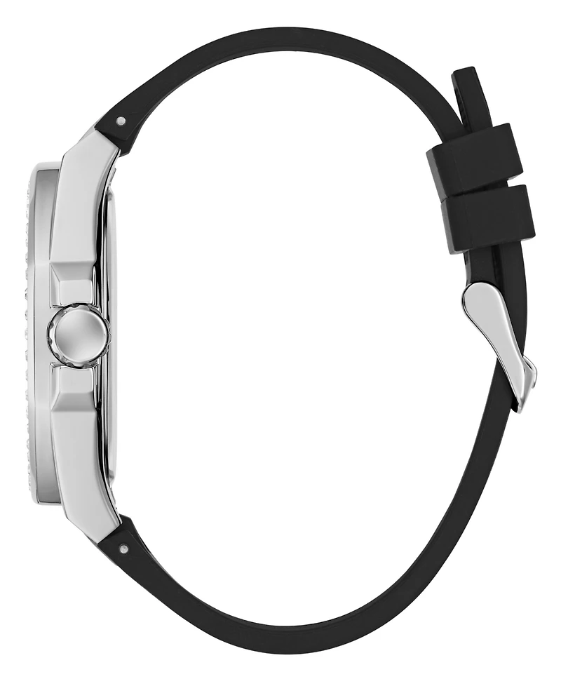 Guess Men's Quartz Black Silicone Watch 46mm