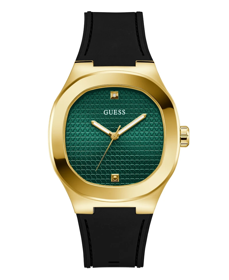 Guess Men's Quartz Black Silicone Watch 42mm