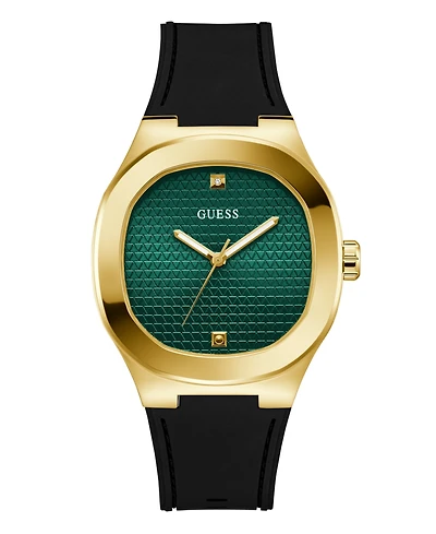 Guess Men's Quartz Black Silicone Watch 42mm