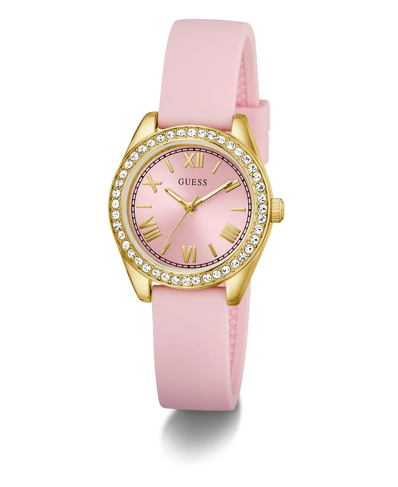 Guess Women's Quartz Pink Silicone Watch 30mm