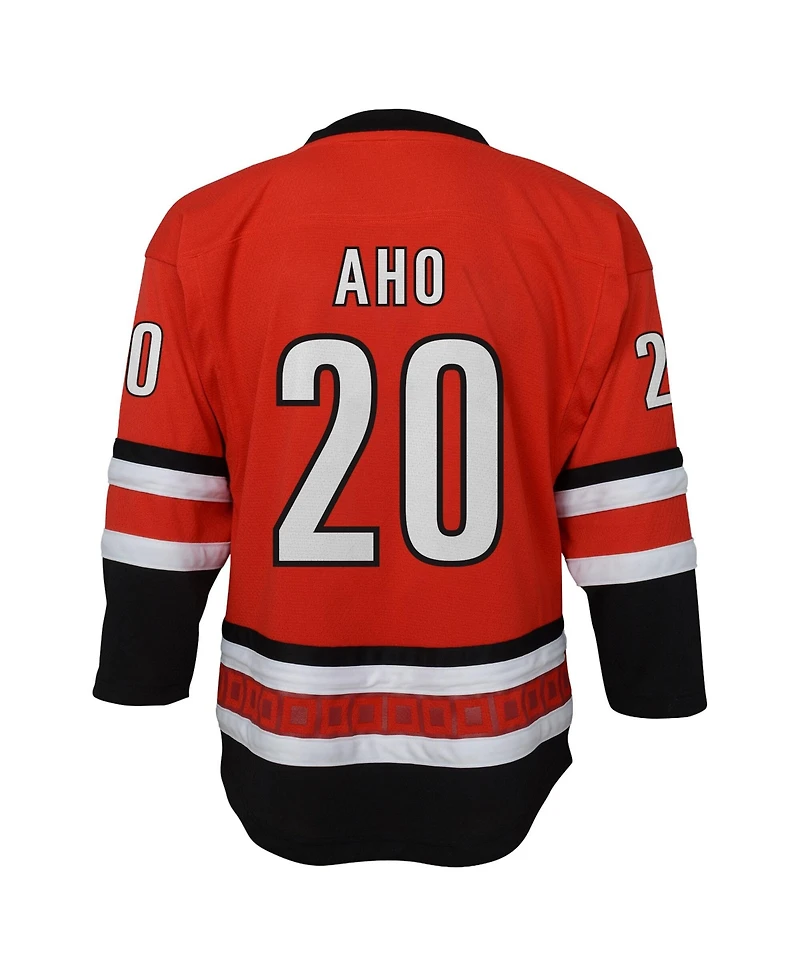 Outerstuff Big Boys and Girls Sebastian Aho Black Carolina Hurricanes Home Replica Jersey