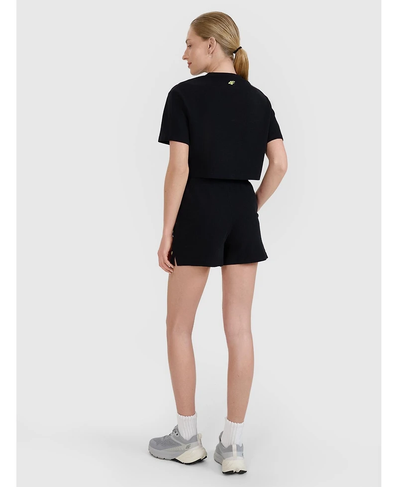 4F Women's Waffle Knit Short Sweatpants Regular Fit
