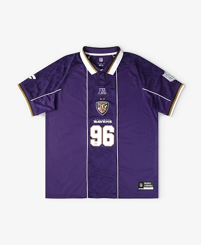 Fanatics Big Boys and Girls Purple Baltimore Ravens Football x Football Collared Fan Top