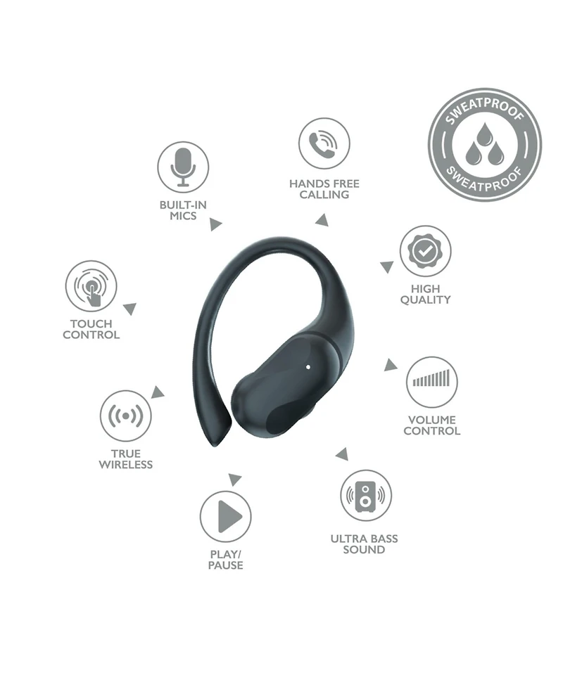 Rca Tune-50 Wireless Touch-Control Voice-Assistant Earbuds