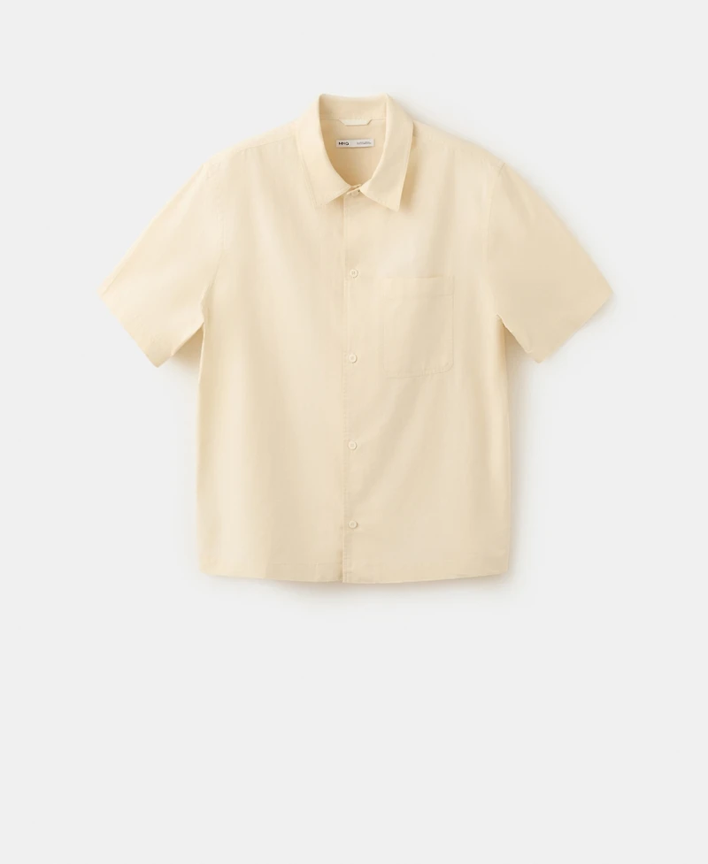 Mango Men's Regular-Fit Cotton-Linen-Blend Shirt