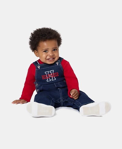 Tommy Hilfiger Baby Boys' Denim Overalls and Long-Sleeve Bodysuit, 2-Piece Set