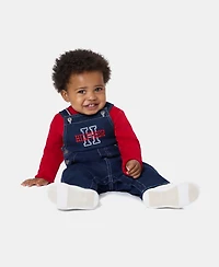Tommy Hilfiger Baby Boys' Denim Overalls and Long-Sleeve Bodysuit, 2-Piece Set