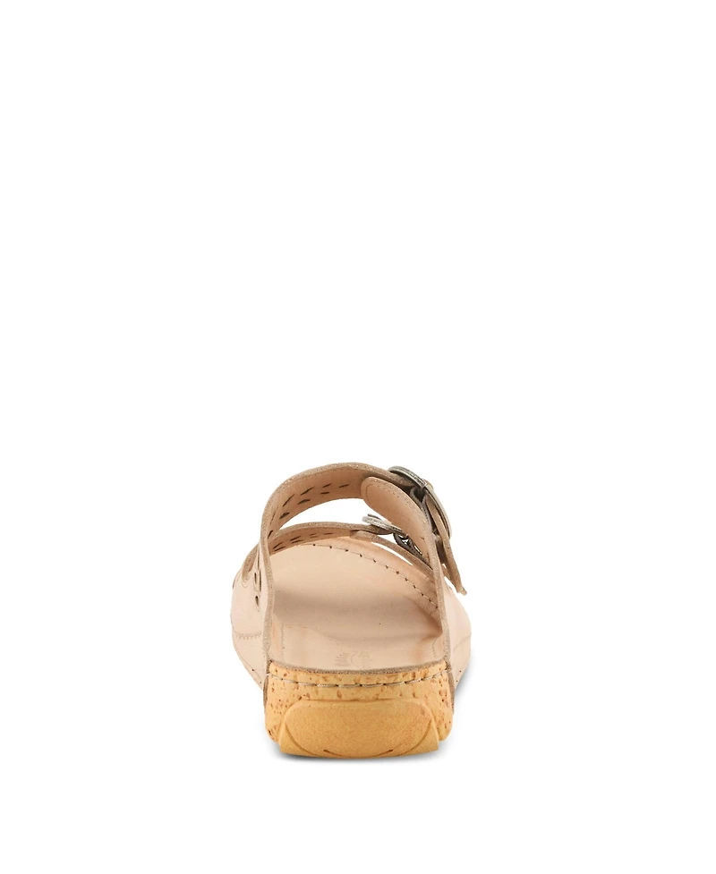Spring Step Women's Gelatia Slide Wedge with Laser-Cut Detail
