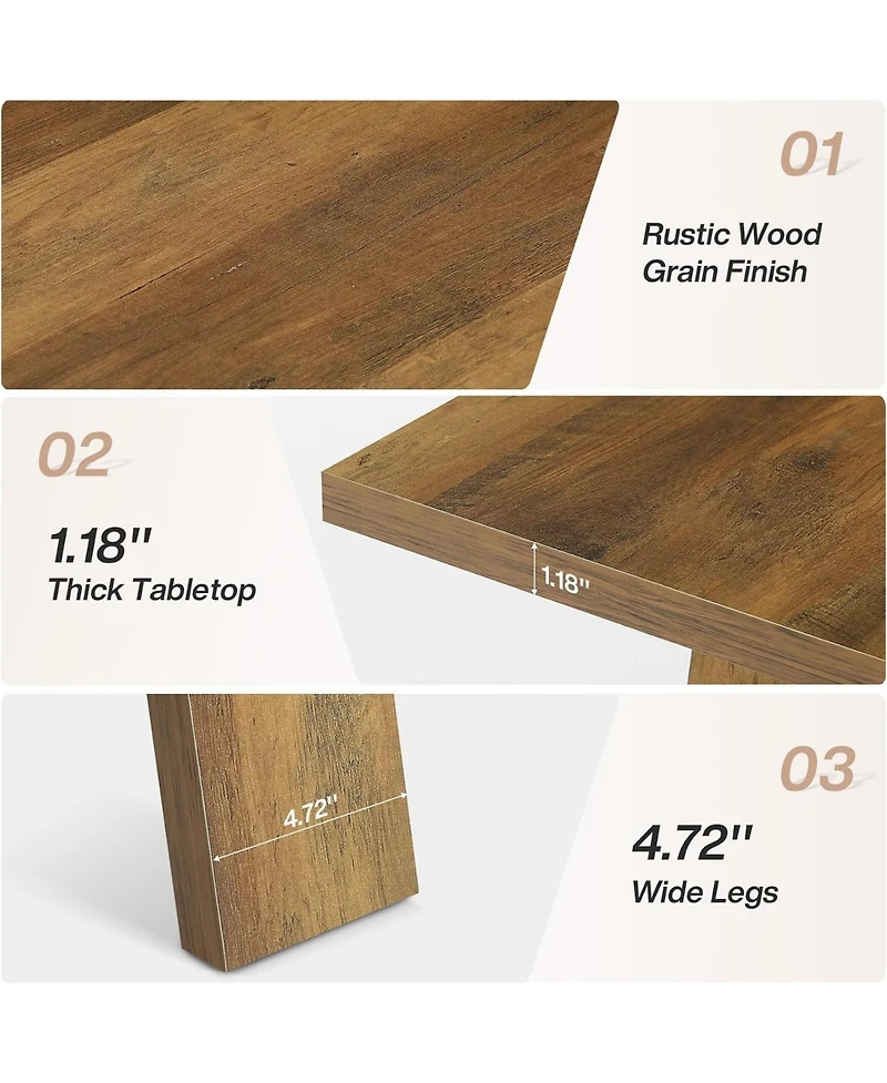 Tribesigns 63" Executive Office Desk, Farmhouse Wooden Computer Desk, Large Modern Writing Table for Home Office