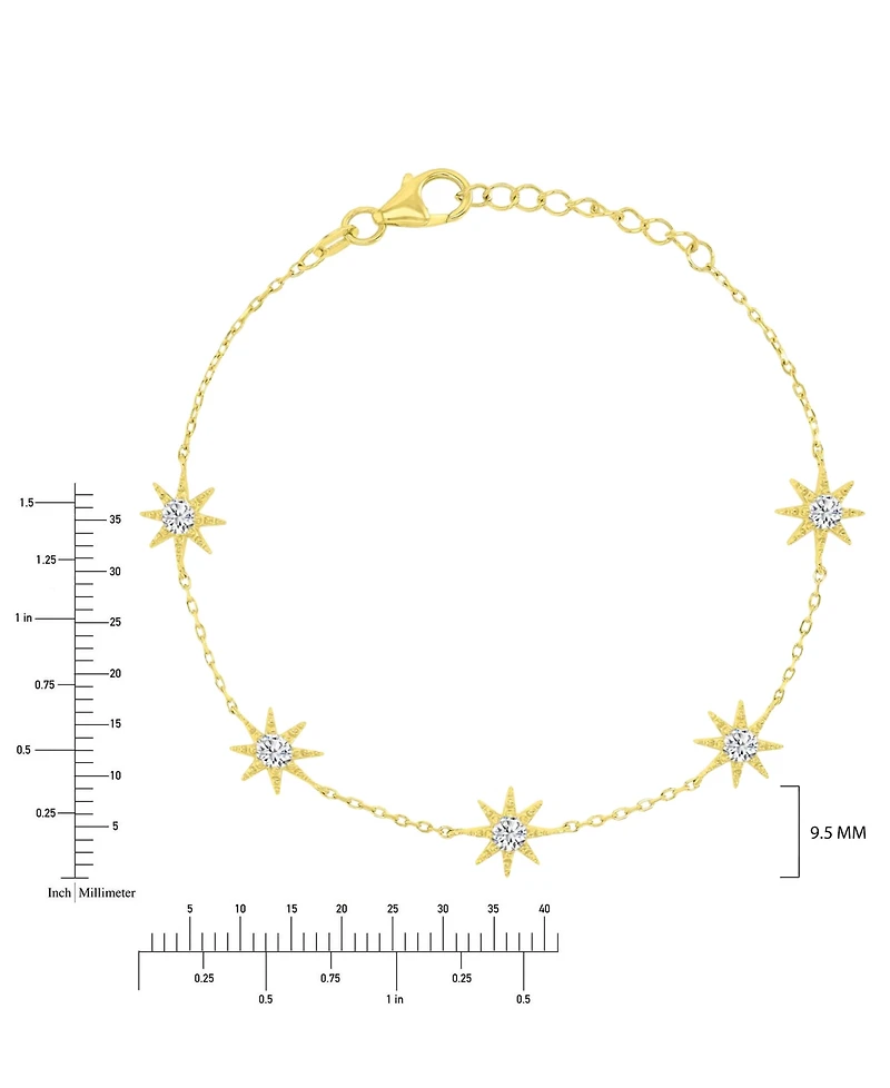 Macy's 14k Gold Over Sterling Silver Cubic Zirconia Sun Station Bracelet
