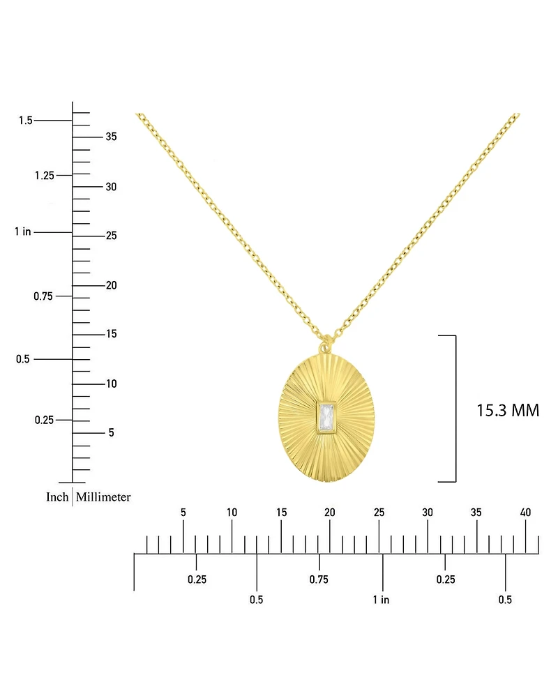 Macy's 14k Gold Over Sterling Silver Mirror Cut Oval Necklace