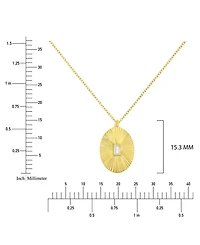 Macy's 14k Gold Over Sterling Silver Mirror Cut Oval Necklace