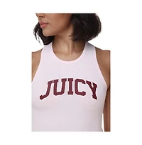 Juicy Couture Women's High Neck Crop Tank, Soft glow