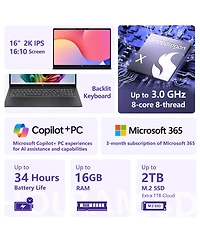 Hp OmniBook 3 16" Traditional Laptop Qualcomm Snapdragon X 16GB Ram Qualcomm Adreno X1-45 512GB Ssd Storage Windows 11 Home 60Hz