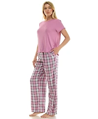 Roudelain Women's Rib Short-Sleeve Crewneck Lounge Top