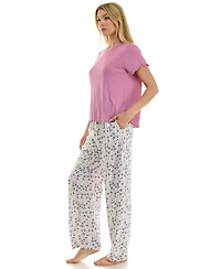 Roudelain Women's Yarn-Dyed Flannel Open-Leg Sleep Pants