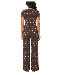 Sincerely Jules Women's Ribbed Scoop Neck & Pants, 2-Piece Pajama Set