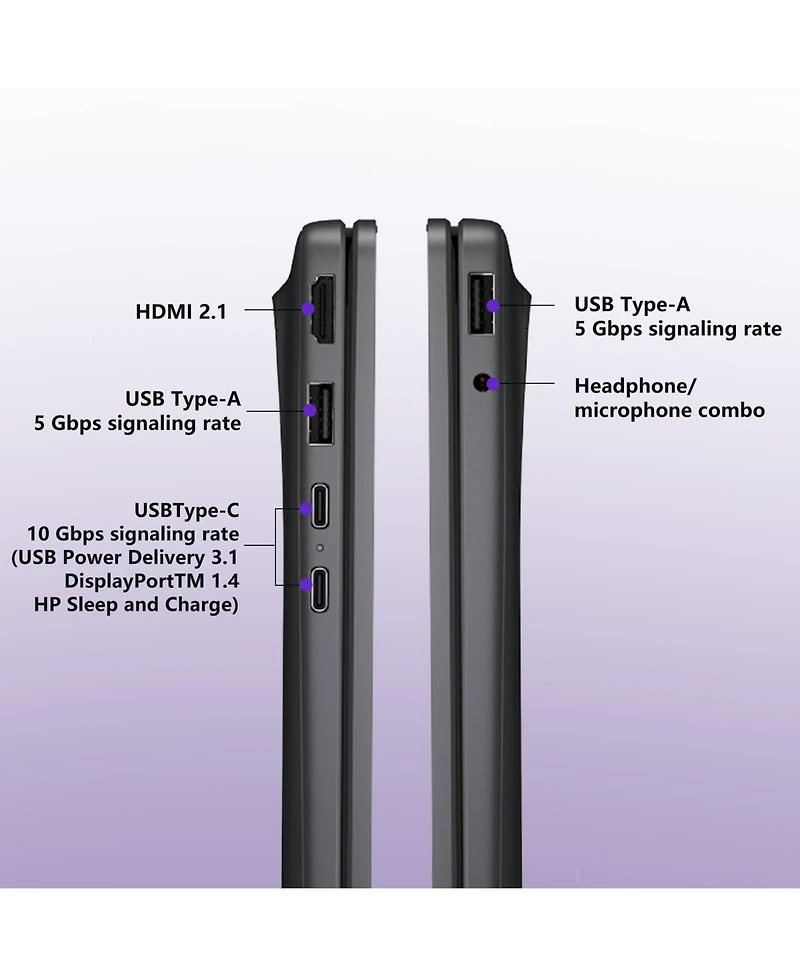 Hp OmniBook 3 16" Traditional Laptop Qualcomm Snapdragon X 16GB Ram Qualcomm Adreno X1-45 1TB Ssd Storage Windows 11 Pro 60Hz