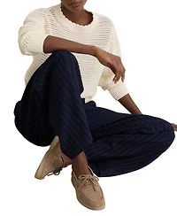 Reiss Women's Lola Suede Flat Boat Shoes
