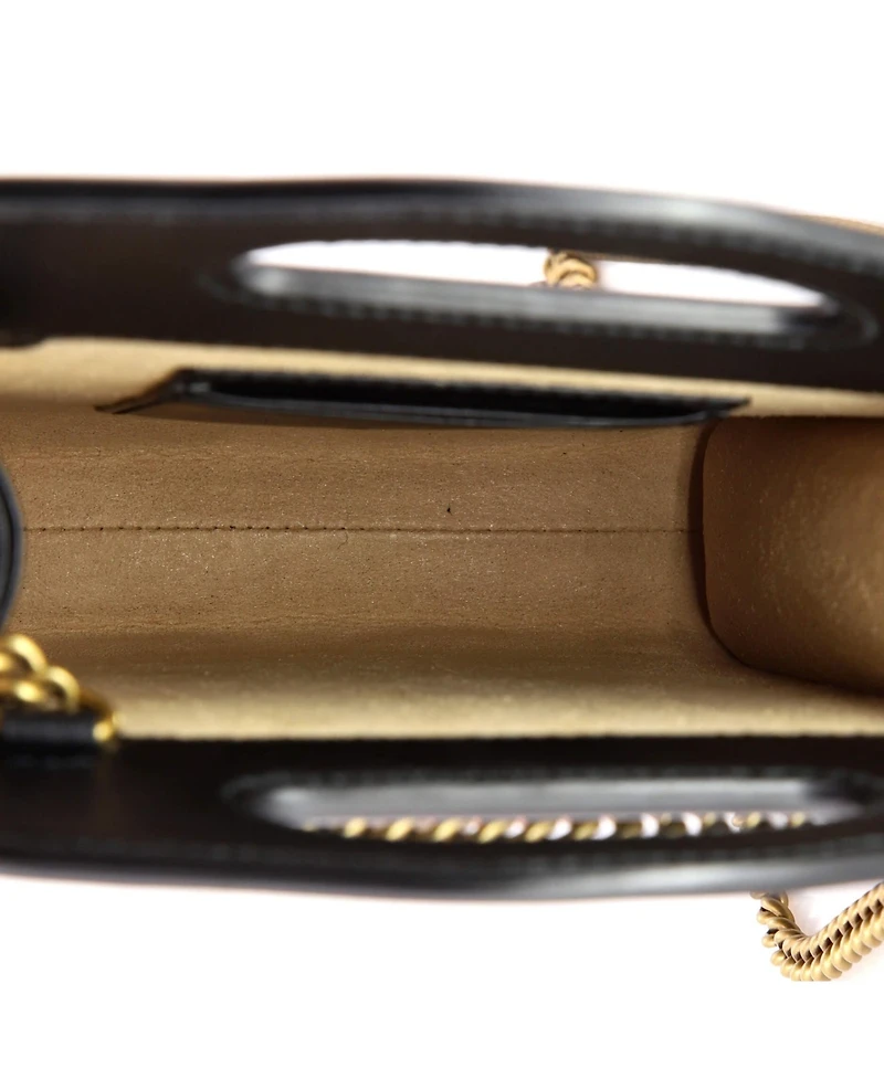 Pre-Owned Gucci Mini Gg Marmont Top Handle Convertible Chain Tote Matelasse Leather