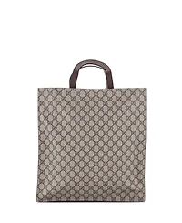 Pre-Owned Gucci North South Courrier Convertible Soft Open Tote Gg Coated Canvas with Applique