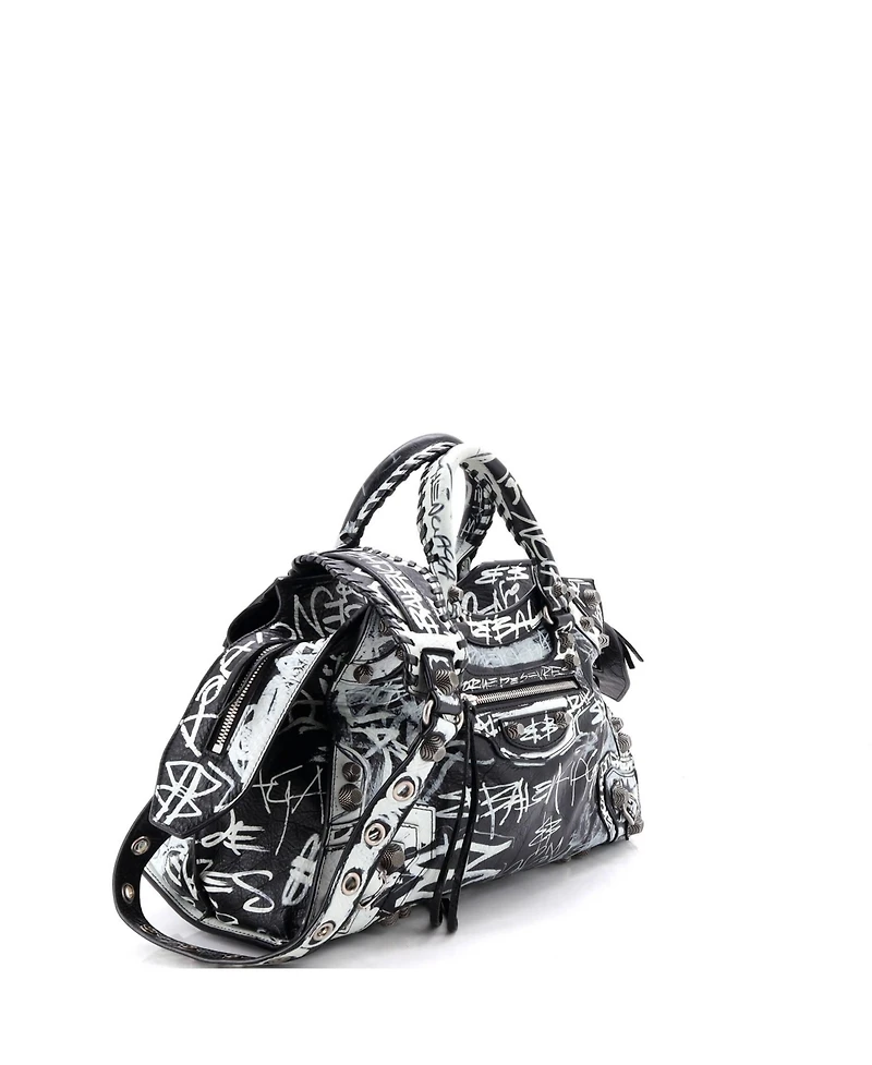 Pre-Owned Balenciaga Medium Neo Cagole Graffiti City Bag Leather
