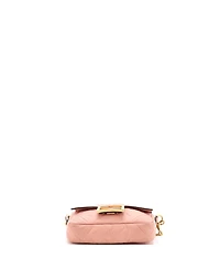 Pre-Owned Fendi Mini Baguette Nm Bag Zucca Embossed Leather