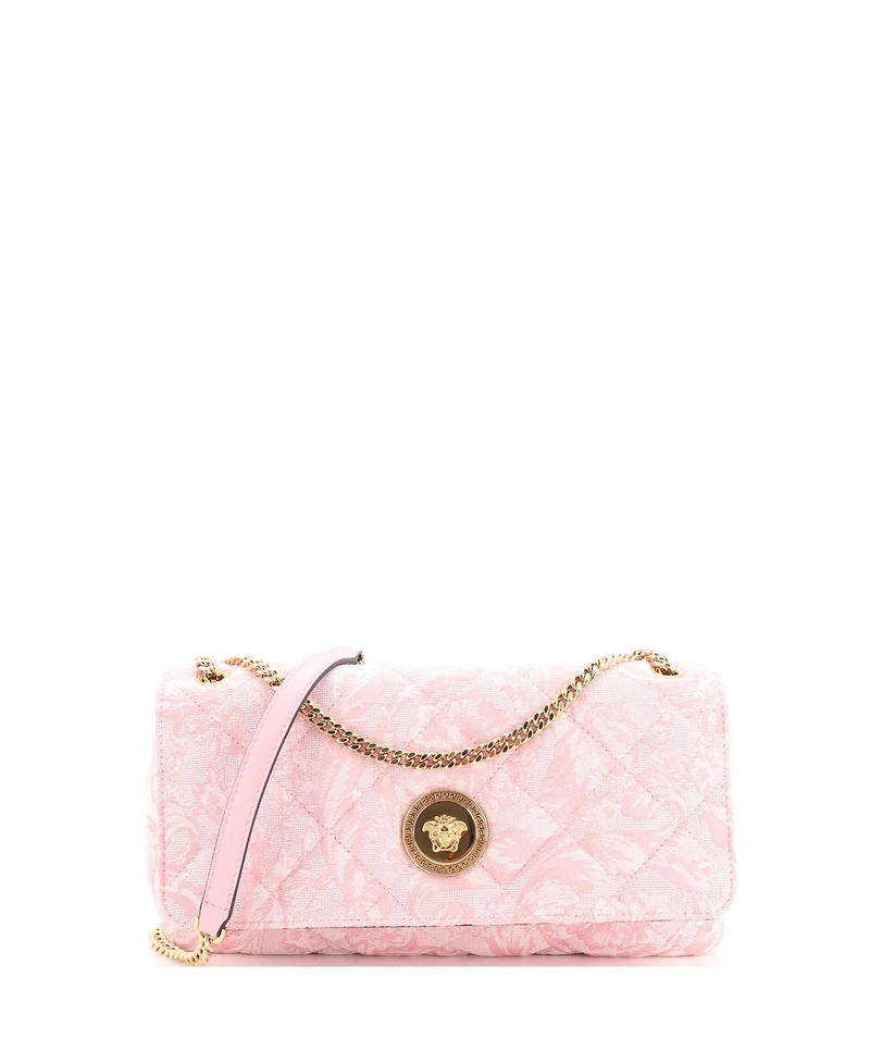 Pre-Owned Versace East West Medusa Icon Chain Flap Bag Quilted Barocco Jacquard