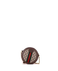 Pre-Owned Gucci Mini Ophidia Round Shoulder Bag Gg Coated Canvas