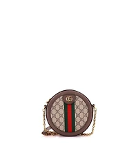 Pre-Owned Gucci Mini Ophidia Round Shoulder Bag Gg Coated Canvas