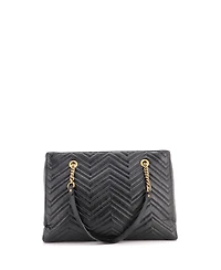 Pre-Owned Gucci Medium Gg Marmont Zip Tote Matelasse Leather