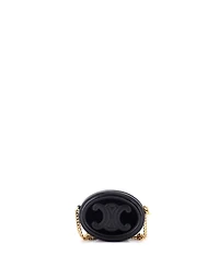 Pre-Owned Celine Triomphe Oval Chain Crossbody Bag Velvet and Leather