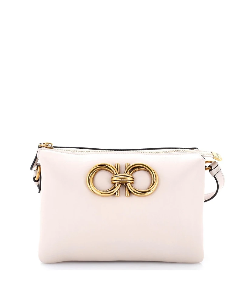 Pre-Owned Salvatore Ferragamo Mini Trapezio Zip Crossbody Leather