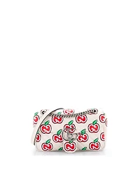 Pre-Owned Gucci Small Gg Marmont Flap Bag Printed Diagonal Quilted Leather