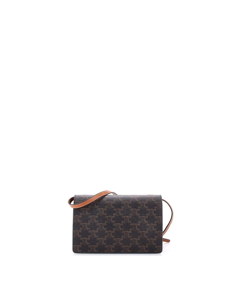 Pre-Owned Celine Wallet on Strap Triomphe Coated Canvas