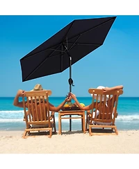 Gouun 7.5 feet Heavy-Duty Outdoor Market Umbrella with Push-Button Tilt and Air Vent