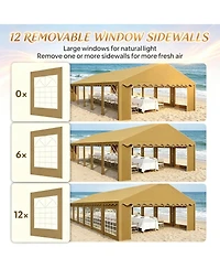 Asagikoiai 19.7 x 39.3 Feet Heavy Duty Party Tent, Large Outdoor Canopy Wedding Marquee with Windows