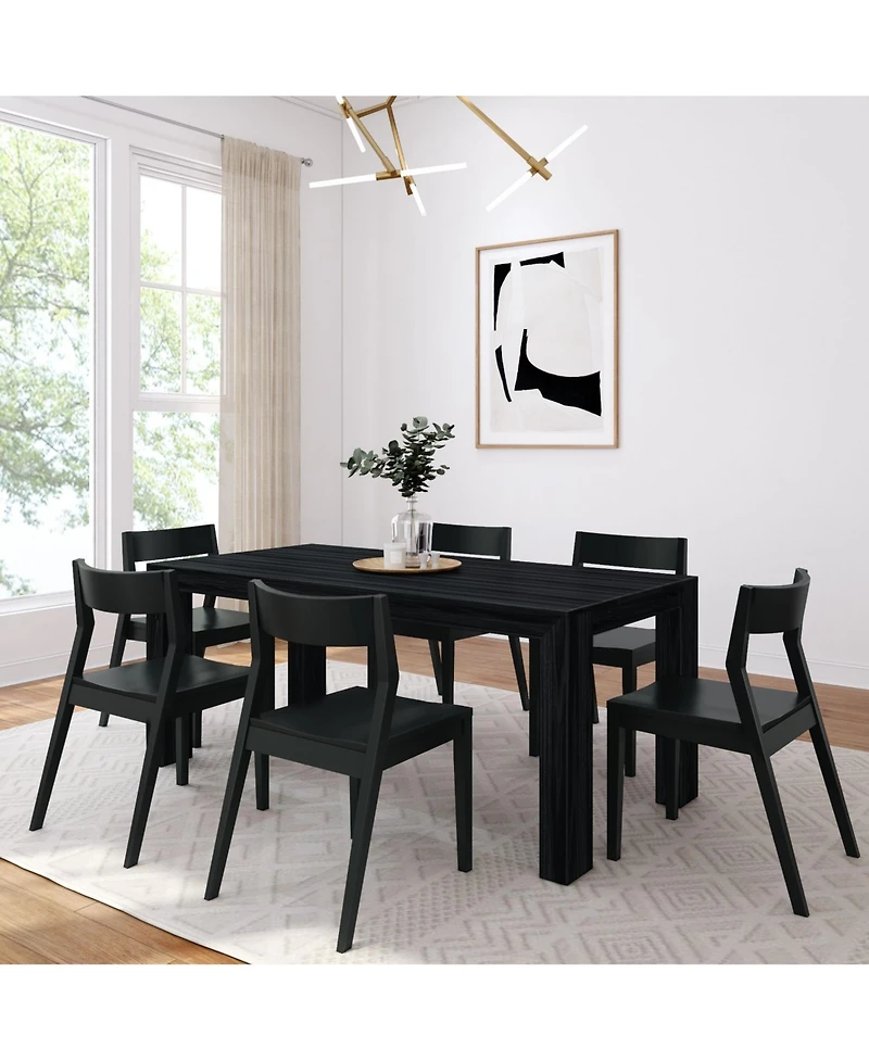 Plank+Beam 72" Modern Solid Wood Dining Table Set