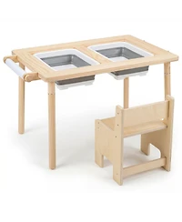 Hongge 6-In-1 Kids Sensory Table With Adjustable-Height Legs, Ages 3+