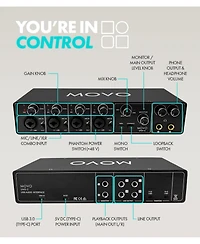 Movo UMX2 4-Channel Usb-c Podcast Equipment Bundle for macOS/Windows