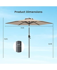 Gouun 7.5 Feet Heavy Duty Outdoor Patio Market Umbrella with Push Button Tilt