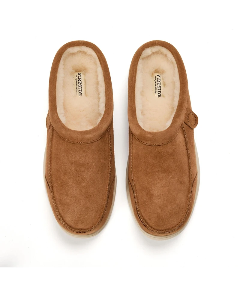 Dearfoams Men's Fireside by Lithgow Genuine Shearling Clog